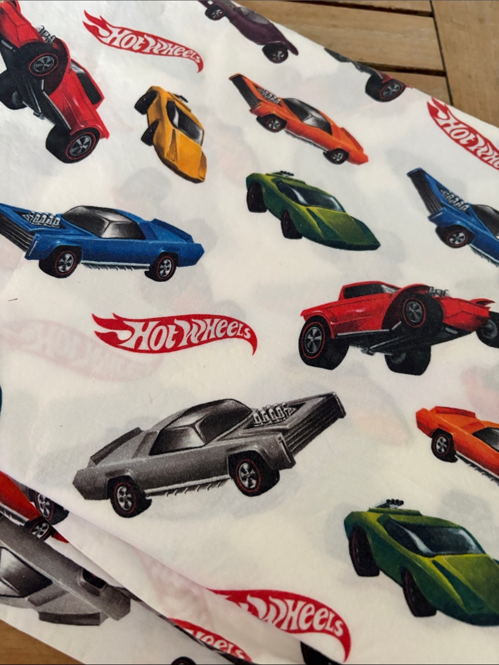 🍓 POTTERY BARN KIDS HOT WHEELS sports car muscle car TWIN FLAT SHEET